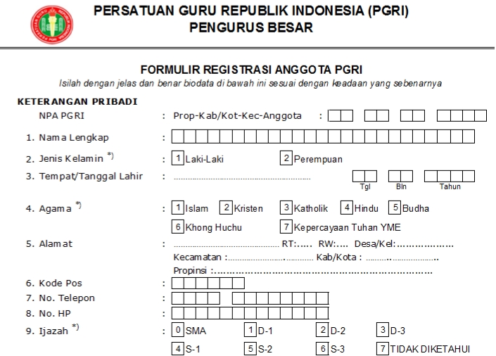 Pendaftaran PGRI Pasaman - Persatuan Guru Republik Indonesia Cabang Pasaman